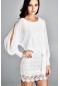 Slitted Long Sleeve with Lace Bottom